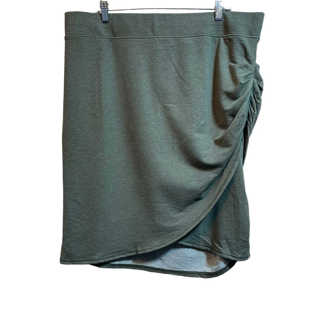 LOGO Lounge Lori Goldstein Faux Wrap Tulip Ruched Skirt Women's Size XL